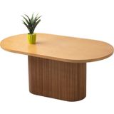Orkide Naturel Renk Cilalı Mdf Manolya Naturel Ahşap Ayak Sabit 160X90 Masa - 160 X 90