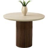 Orkide Sidon Desen Mdf Sabit Ceviz Lora Ayak 100X100 Masa - 100 x 100