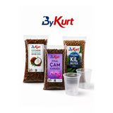 Orkide Toprağı Değişim Seti 2 Adet Orkide Üretim Saksısı Cocohusk Çam Kabuğu Kil Bilyesi