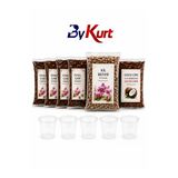 Orkide Toprağı Saksı Değişim Seti Premium - 4 Adet İthal Çam Kabuğu + Coco Cips + Kil Bilyesi + 5 Adet Şeffaf Orkide Saksısı Bakım Seti