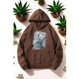 Orkide Tuval Baskılı Unisex Oversize Sweatshirt