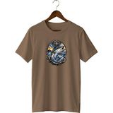 Orkinos Balık Baskılı Unisex Tişört Deniz Balıkçılığı Outdoor Temalı Bisiklet Yaka T-Shirt - Siyah - XL