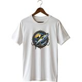 Orkinos Balık Baskılı Unisex Tişört Fishing Deniz Balıkçılığı Temalı Bisiklet Yaka T-Shirt - Siyah