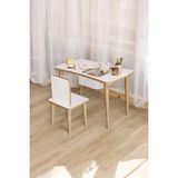 Orlantha Montessori Çocuk Oyun Masası Aktivite Masası Çalışma Masası 1 Adet Sandalyeli - 45x70 - Beyaz
