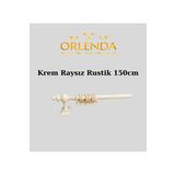 Orlenda Ahşap Başlıklı Alminyum Boru Rustik Perde Askısı Raysız 150 Cm