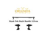 Orlenda Ahşap Başlıklı Alminyum Boru Rustik Perde Askısı Tek Raylı 125cm