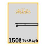 Orlenda Siyah Ahşap Başlıklı Alminyum Boru Rustik Perde Askısı Tek Raylı 150 Cm