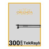 Orlenda Siyah Ahşap Başlıklı Alminyum Boru Rustik Perde Askısı Tek Raylı 300 Cm