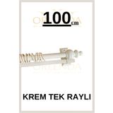 Orlenda Tek Raylı Rustik Perde Askısı 100cm - Ahşap Rustik Perde Askısı - Alüminyum Boru Rustik Perde Askısı