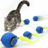 Orletz Akıllı Kedi Oyun Topu - Otomatik Yuvarlanan İnteraktif Kedi Oyuncağı - Şarj Edilebilir Evcil Hayvan Oyun Arkadaşı - Farklı Hız ve Oyun Modları - Led Işıklı - Tüylü Kovalama Kuyruğu (Mavi)