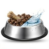 Orletz Köpekler için Paslanmaz Çelik Mama ve Su Kabı (26 cm) - Kaydırmaz Kauçuk Tabanlı - Koku Tutmaz - Yaş ve Kuru Mama İçin Uygun - Bulaşık Makinesinde Yıkanabilir - 850 ml Kapasiteli