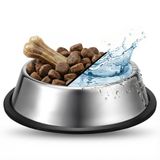 Orletz Köpekler için Paslanmaz Çelik Mama ve Su Kabı (38 cm) - Kaydırmaz Kauçuk Tabanlı - Koku Tutmaz - Yaş ve Kuru Mama İçin Uygun - Bulaşık Makinesinde Yıkanabilir - 3000 ml Kapasiteli