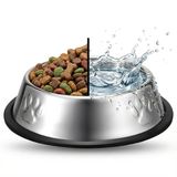 Orletz Paslanmaz Çelik Kedi Köpek Mama ve Su Kabı (16 cm) - Kaydırmaz Kauçuk Tabanlı - Yaş ve Kuru Mama için Uygun - Bulaşık Makinesinde Yıkanabilir - 200 ml Kapasiteli