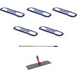 Orlon Nemli Palet Tablet Toz Toplama Statik Mop Takımı Seti - 40 Cm. 5 Moplu 1 Takım