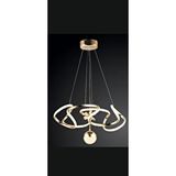 ORM Helezon Orta Kristal Toplu Led Avize Altın
