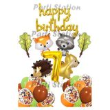 Orman Hayvanları Konsept Parti Woodland 7 Yaş Doğum Günü Balon Set Sincap Rakun Kirpi Tilki Balon