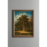 Orman Manzarası - Vintage Desenli Çerçeve, Altın2, 21 x 30, 5820000004244