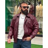 Ormancı Bordo Oversize Erkek Deri Ceket - 2XL