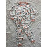 Ormanda Yavru Hayvanlar Desenli Pijama Takımı - Somon - 3 Yaş