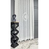 Örme Kdk Tül Fon Perde Grmajlı Düz Dikim 220x260 220 x 260 Ekru (kırık beyaz)