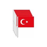Ormi Bayrak Türk Bayrağı 30X45 cm Alpaka Kumaş- Sopalı 10'lu Paket