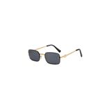 Ormin Gold Çerçeve Siyah Cam Dikdörtgen Siyah Cam Unisex UV400 Vintage Retro Güneş Gözlüğü