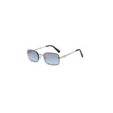 Ormin Gri Çerçeve Degrade Cam Metal Dikdörtgen Siyah Cam Unisex UV400 Vintage Retro Güneş Gözlüğü