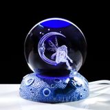 Ornalrist 2.3 inç 3D Kristal Top Oyulmuş Ay Hediyeleri ile Gece Lambası Uzay Tabanı, Masa Ev Dekor Heykelcik