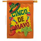 Ornament Collection Cinco de Mayo Ev Bayrağı - Yaz Meksika Fiesta Parti Kaktüs PinataAçık Hava Yaz Güneşli - Dekorasyon Afişi Küçük Bahçe Avlu Hediyesi Çift Taraflı ABD'de Üretilmiştir 28 X 40