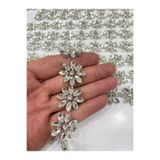 Ornaments Işıltılı Kristal Taş İşlemeli Abiye ve Gelin Kemeri Şerit - El Yapımı Özel Tasarım 50 cm