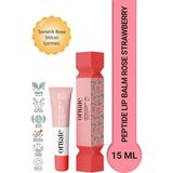 Ornate Peptide Lip Balm Rose Strawberry, Nemlendirici, Parlatıcı Lip Balm Çilek Ceramide Vitamin E 15ML - Pembe