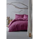 Örnek Yorgan Mat Pamuk Saten Çift Kişilik Nevresim Takımı - 200 x 220 cm - Mürdüm