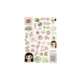 Ororabutik 41 Adet Strawberry Matcha Pembe Yeşil Kawaii Tatlı Sticker Seti - Etiket Seti Scrapbook Bullet Journal