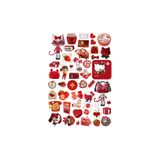Ororabutik 46 Adet Kırmızı Juminocore Downtown Sticker Seti - Etiket Seti Sketchbook