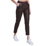 oroverde Kadın Deri Brown Pantolon Tayt BROWN 2 XL