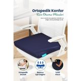 ORPEDOX Kare Ortopedik Visco Oturma Minderi – Bel, Basen ve Baldır Destekli %100 Visco Minder - 45x43x6cm