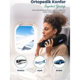 Orpedox Ortopedik Seyahat Yastığı Visco Boyun Destekli Seyahat Yastığı - 28 x 28 cm - Siyah