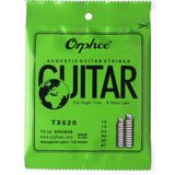 Orphee Tx620 Akustik Gitar Teli Seti (aksesuar - Phosphor Bronze) | %75 Bakır Ve %25 Kalay Karışımı, Parlak Ve Zengin Ha