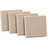 Orret 4 Adet Traverten Bardak Altlığı Doğal Taş Çay Bardağı Altlığı Dekoratif Kare Bardak Altı Seti 10X10 Cm Kahve Fincan Kupa Altlığı Masa Ev Ofis Kullanımı Çay Tabağı
