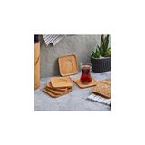 Orret 6ADET Bambu Çay Tabağı, Çay Bardağı Altlığı, Estetik Sunum Sunumluk, Doğal Malzeme, Çevr - Seçenek