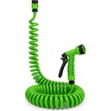 Orret Home 10 Metre Spiral Bahçe Sulama Hortumu Seti, 7 Fonksiyonlu Sprey Tabancalı Uzayabilir Kom
