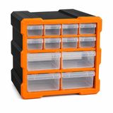 Orret Home 12 Çekmeceli Dikey Organizer Kutu, Vida Dübel Somun Civata Hırdavat Düzenleyici, Şeffaf Çekmeceli Küçük Parça Kutusu, Atölye Malzeme Dolabı (12 Çekmece)