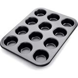 Orret Home 12’ Muffin Cupcake Fırın Tepsisi – Yapışmaz Metal Kek Kalıbı, 12 Gözlü Muffin Kabı, Cup Cake Pişirme - Standart