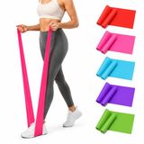 Orret Home 150 cm Pilates Bandı, Hafif Sertlik Egzersiz Bandı, Esnek Latex Direnç Lastiği, Yoga Fitness Fizik Tedavi Esneme ve Kuvvet Antrenmanı İçin Taşınabilir Spor Bandı (ASORTİ RENK)
