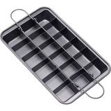Orret Home 18 Gözlü Ayarlanabilir Karbon Çelik Brownie Kek Kalıbı – Yapışmaz Kaplama, Paslanmaz ve D - 26 x 26 x 7 cm