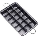 Orret Home 18 Gözlü Ayarlanabilir Karbon Çelik Brownie Kek Kalıbı – Yapışmaz Kaplama, Paslanmaz ve D - Standart - 26 x 26 x 7 cm