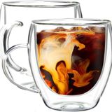 Orret Home 2 Adet 250 Ml Çift Cidarlı Kupa Bardak,Kahve,Çay Ve Bitki Çayı İçin Borosilikat Kupa Termisil Kahve Bardağı,Kahve Çay Fincanı (2 Adet)