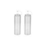 Orret Home 2 Adet Sos Şişesi 700 ml Plastik Yağlık Sirkelik Ketçap Mayonez Sızdırmaz Sosluk Yağdanl - Turuncu - 1 lt