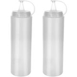 Orret Home 2 Adet Sos Şişesi 700 Ml Plastik Yağlık Sirkelik Ketçap Mayonez Sızdırmaz Sosluk Yağdanlık,BPA İçermez (Şeffaf)