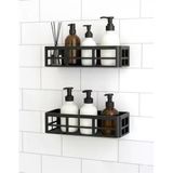 Orret Home 2 Adet Yapışkanlı Banyo Organizer Duş Rafı – Delmeden Montaj, Su Geçirmez Banyo ve Mutfak Duvar Organizeri,Suya Dayanıklı Pratik Saklama Rafı 12x27x6.5 Cm